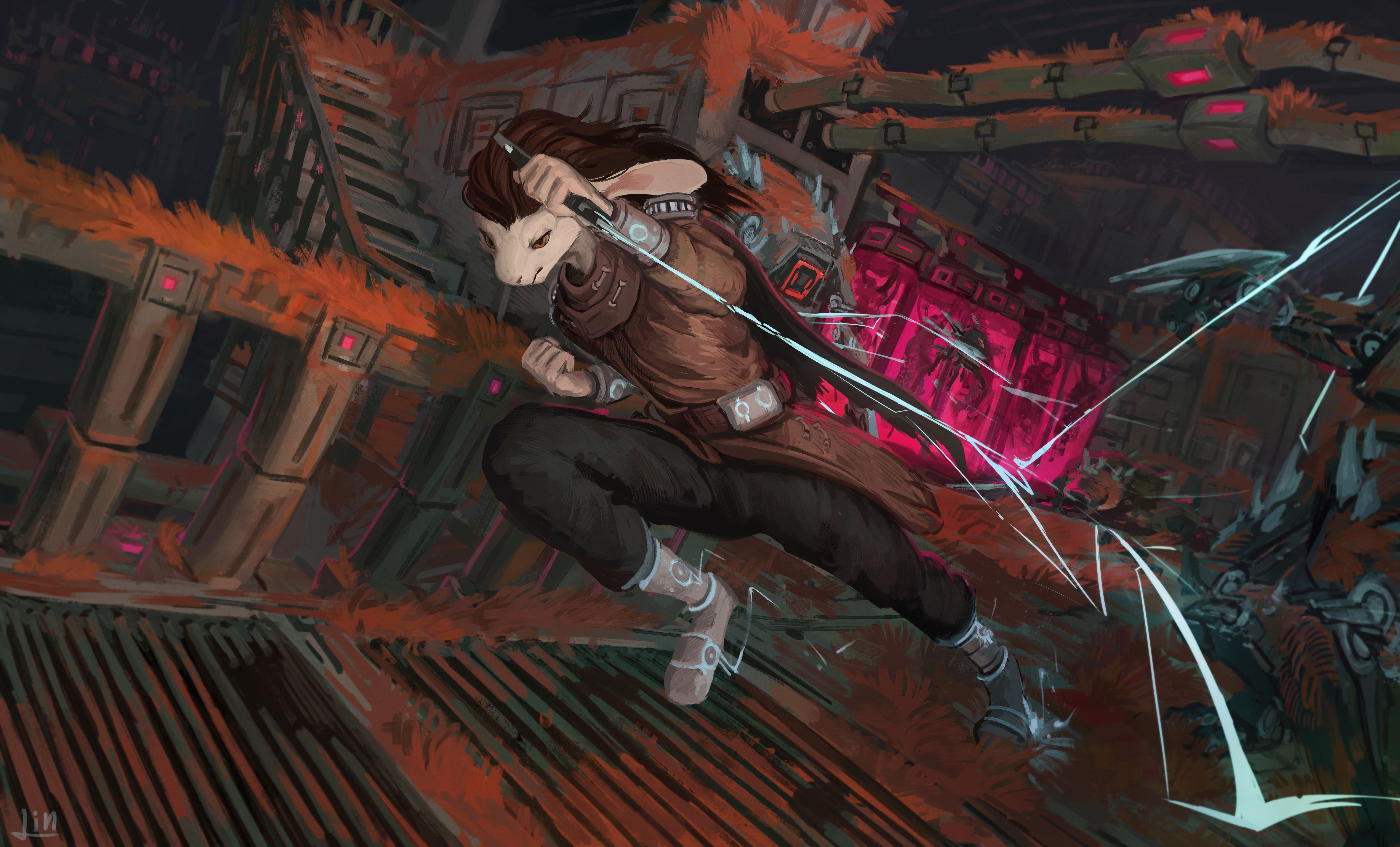 Mari dashing through enemies