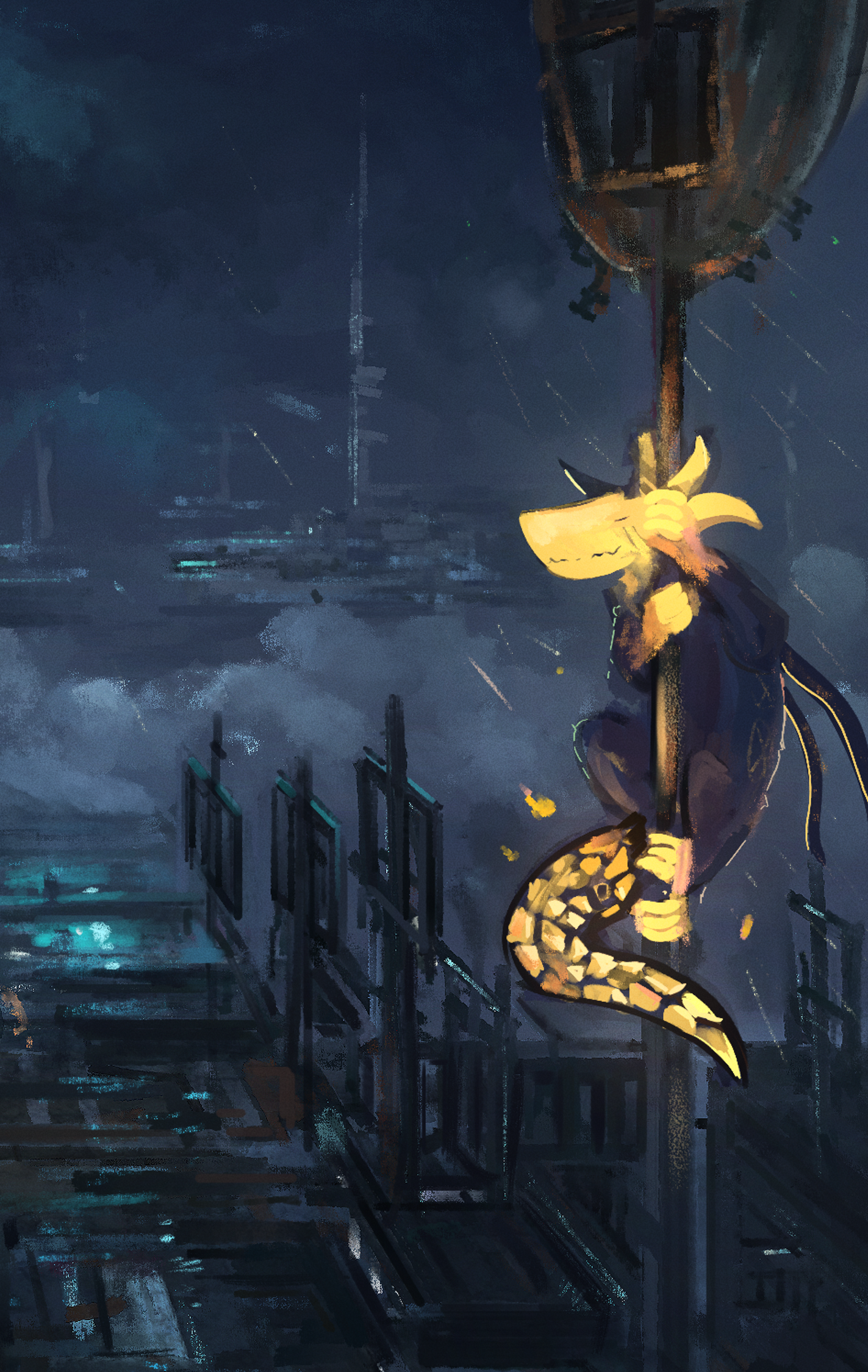 Flicker climbing a superstructure