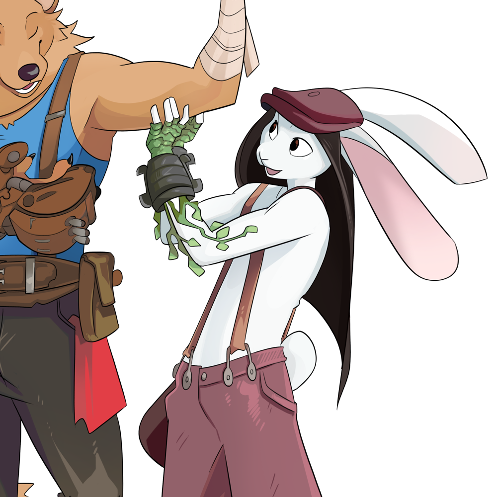 Mari and Basket dressed up as Ivy and Lash