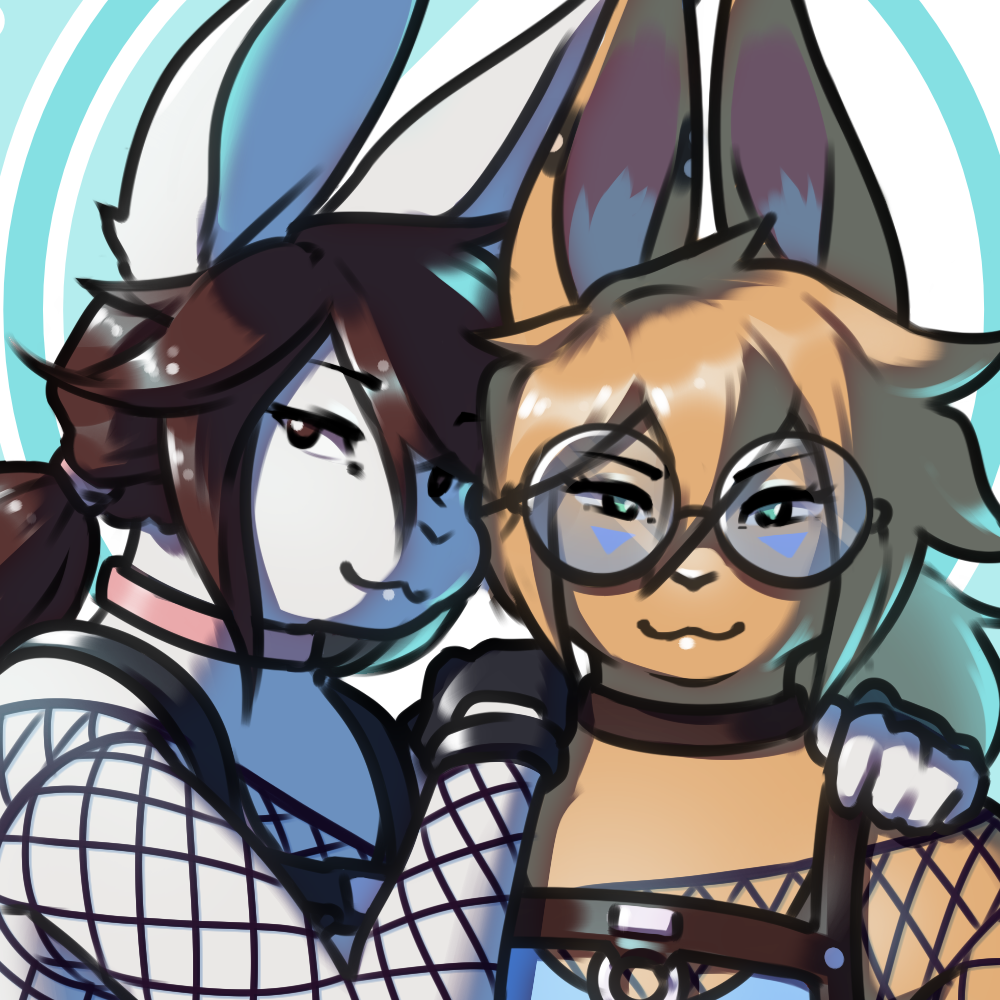Mari and Zora wearing fishnets