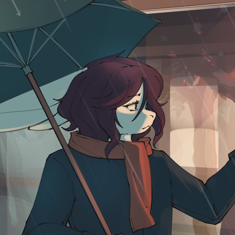 Mari looking at his reflection