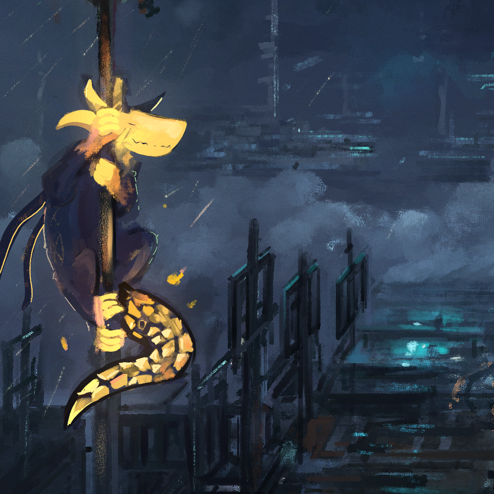 Flicker climbing a superstructure