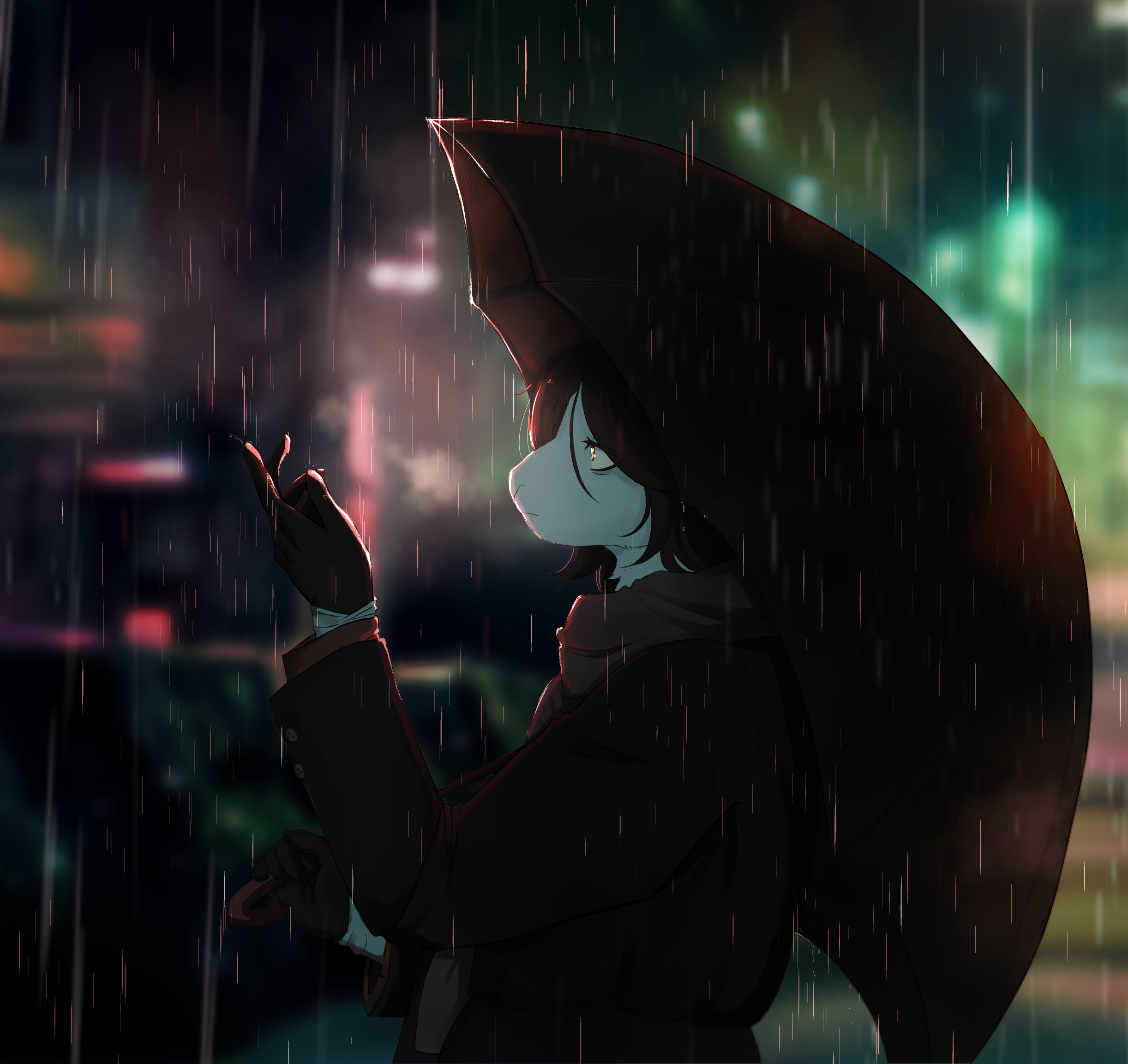 Mari in the rain